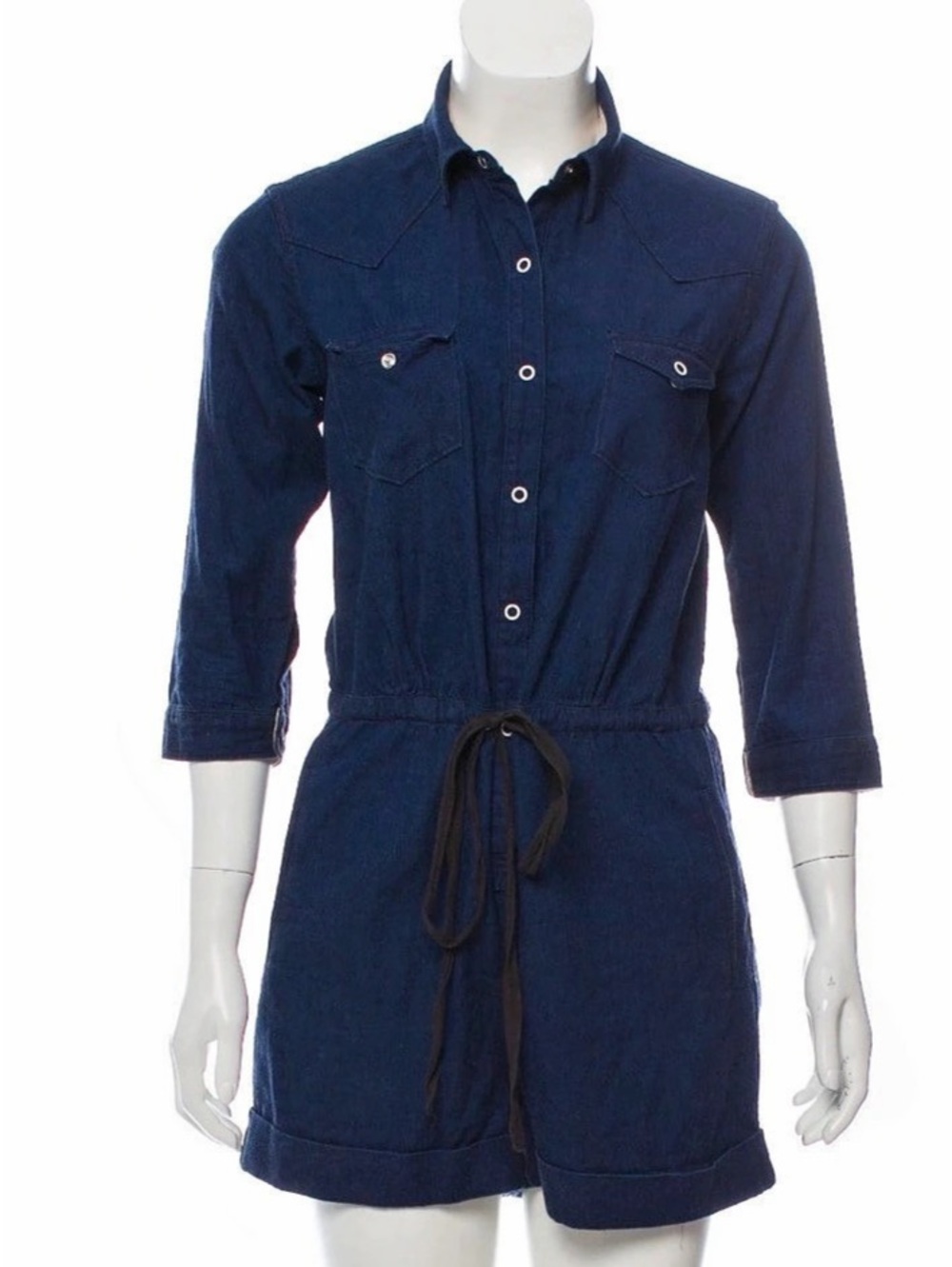 Rag & Bone Surplus Cotton Romper Blue Denim. Sz small
